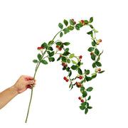 43 Inch Extra Long Artificial Weeping Raspberry Berry Stems Branches Bulk 10 Pcs