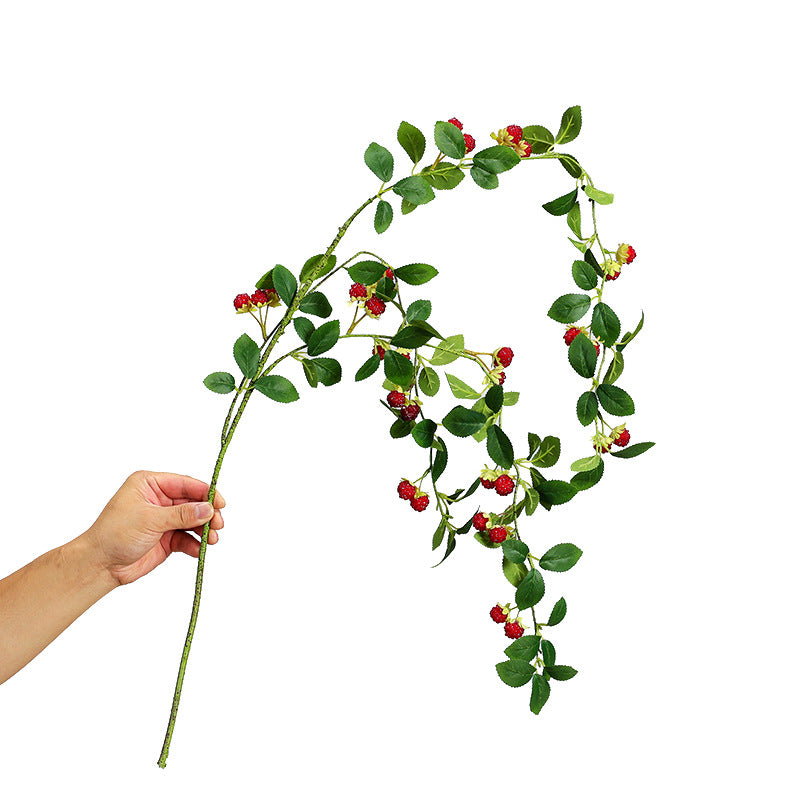 43 Inch Extra Long Artificial Weeping Raspberry Berry Stems Branches Bulk 10 Pcs