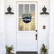 Welcome Wreath with Rustic Sign, Artificial Flowers, Bulk Wholesale, Durable Decorative Door Decor