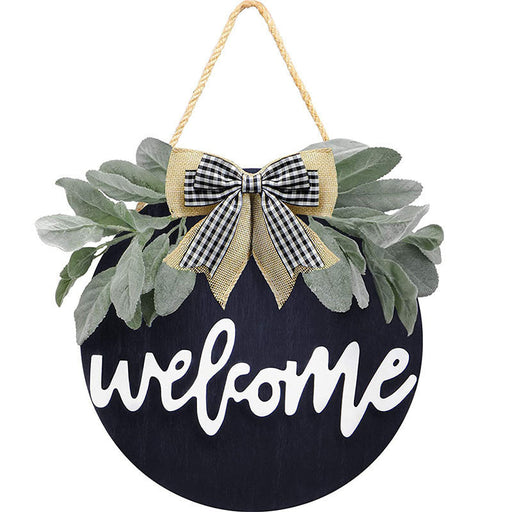 Welcome Wreath with Rustic Sign, Artificial Flowers, Bulk Wholesale, Durable Decorative Door Decor