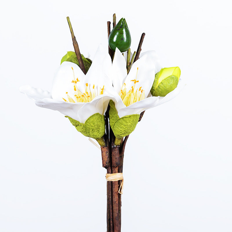 12 Inch Kapok Artificial Flower Bouquet 10 Pcs Table Centerpiece Floral Arrangement