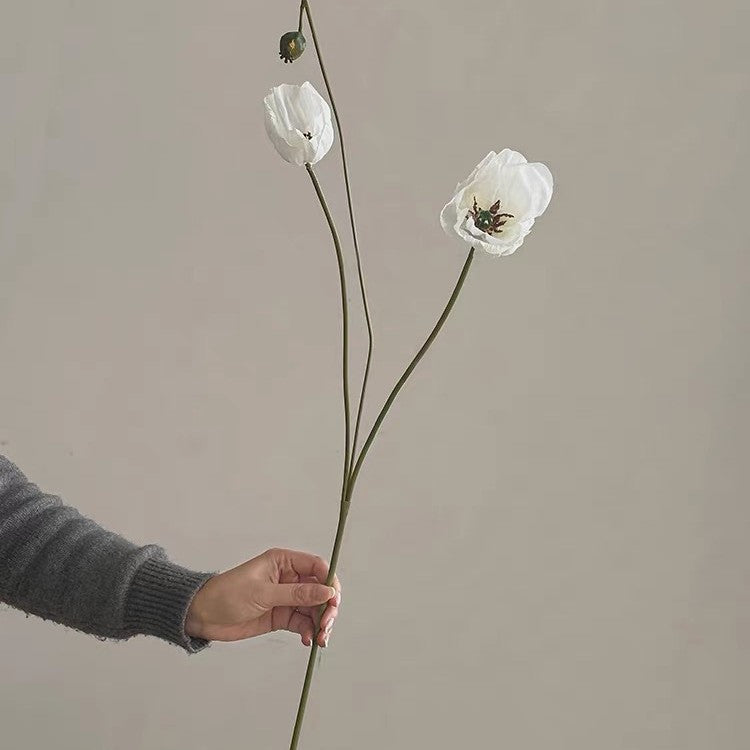 23 Inch Silk Poppy Stems 10 Pcs Artificial Flowers for Autumn Decor Bulk Wholesale