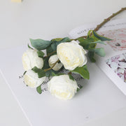 20 Inch Burnt Peony Spray Stems 6 Pcs Artificial Silk Fall Flowers Branches