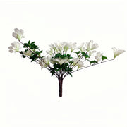 2 Pcs Artificial Silk Azalea Hanging Flowers, Realistic Faux Blooms, UV Resistant, No Fade, for Home Garden Balcony Yard