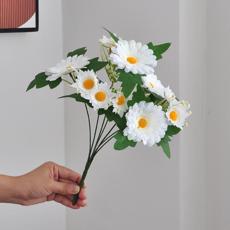 11.8 Inch Gerbera Bush Bouquet 10 Pcs Faux Silk Artificial Flowers Arrangement