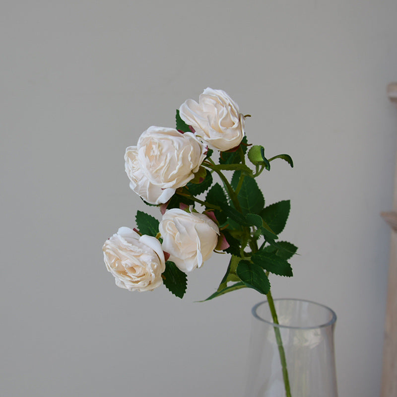 17.3 Inch Artificial Mini Roses with Burnt Edge, Lifelike Silk Flowers, Bulk for Home Decor, Wedding Centerpieces, DIY Crafts