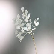 35 Inch Lunaria Stems Branches 10 Pcs White Burnt Orange Artificial Leaves Plants