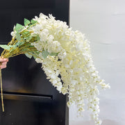 Extra Long Wisteria Blossom Stems 10 Pcs Hanging Artificial Flowers for Spring Decor
