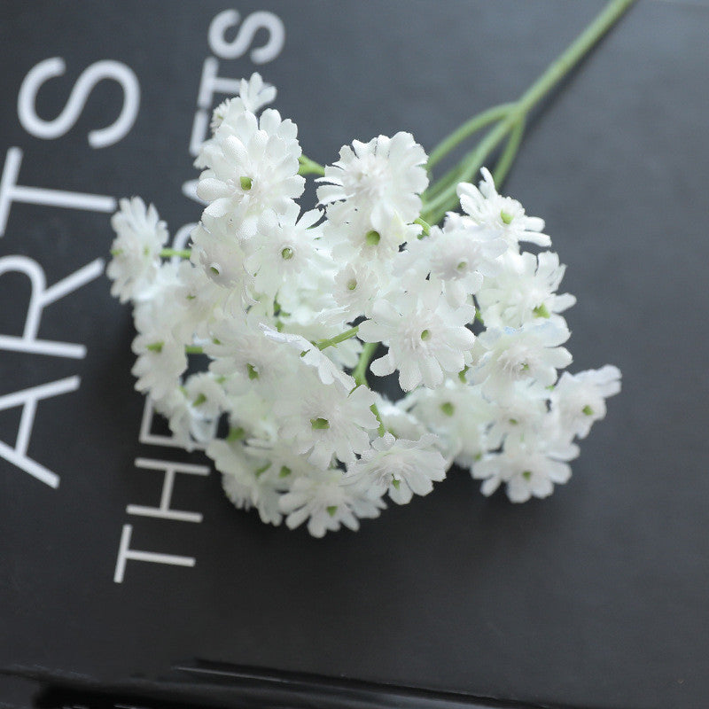 5 Pcs Artificial Daisy Stems Bouquet, Tiny White Silk Daisy Flowers for Home Garden Vase Decor