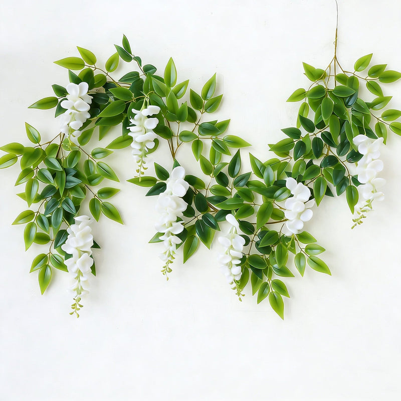2026 UV Resistant Artificial Wisteria Stems & Hanging Vines, Bulk Wedding Patio Garden Decor
