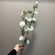 35 Inch Artificial Quince Blossom Branch 1 Pc Spring Floral Decor