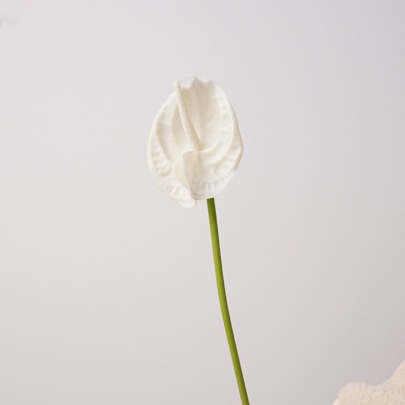 15 Inch Real Touch Anthurium Stem - Lifelike Artificial Flower for Wedding and Home Decor