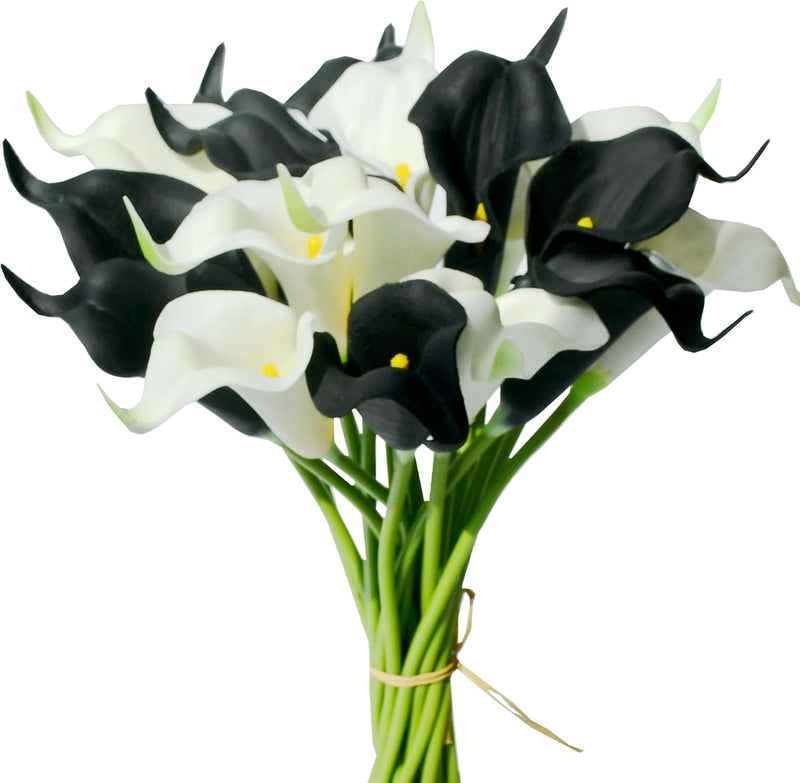 20 Pcs Artificial Calla Lily Bouquets Real Touch Silk Flowers for Centerpieces
