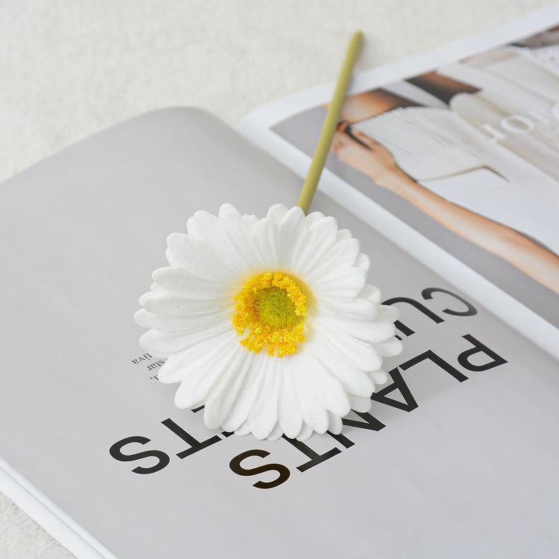 11.8 Inch Artificial Gerbera Daisy Stems, 6 Pcs Real Touch PU Flowers with Bendable Stems for Wedding Bouquets and Home Decor