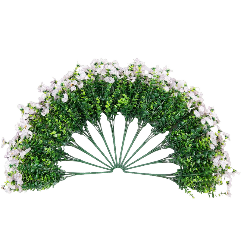 20 Bundles Artificial Flowers for Outdoor Home Decor, Spring Fall Seasonal, Silk Fake Plants