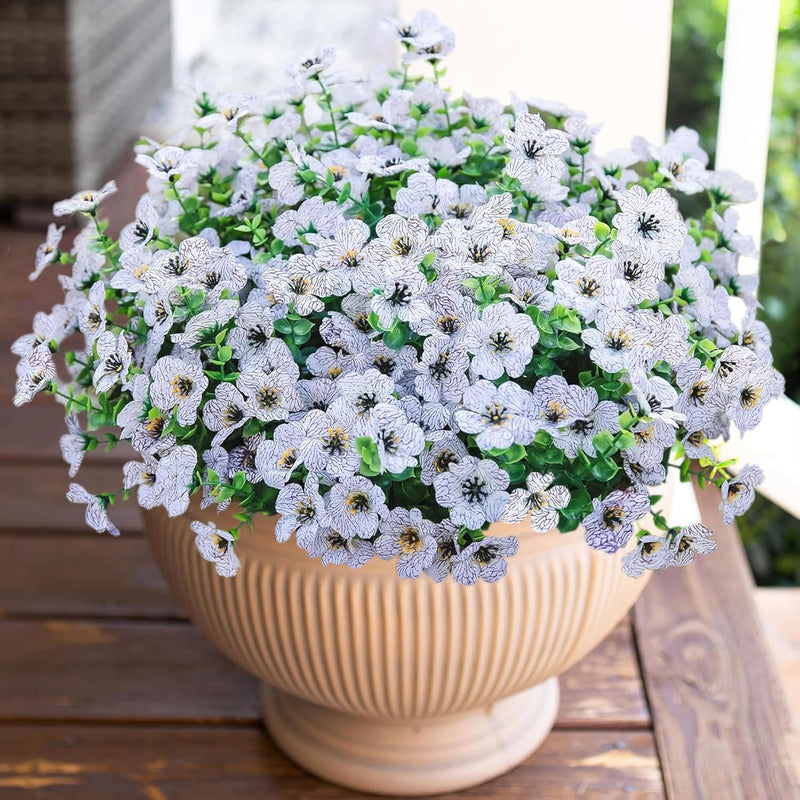 20 Bundles Artificial Flowers for Outdoor Home Decor, Spring Fall Seasonal, Silk Fake Plants