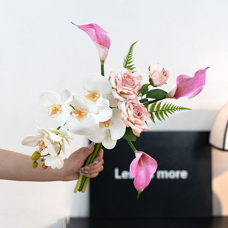 20 Inch Artificial Silk Phalaenopsis Orchid Bouquet, Pre-Arranged Floral Arrangement, Bulk Quantity