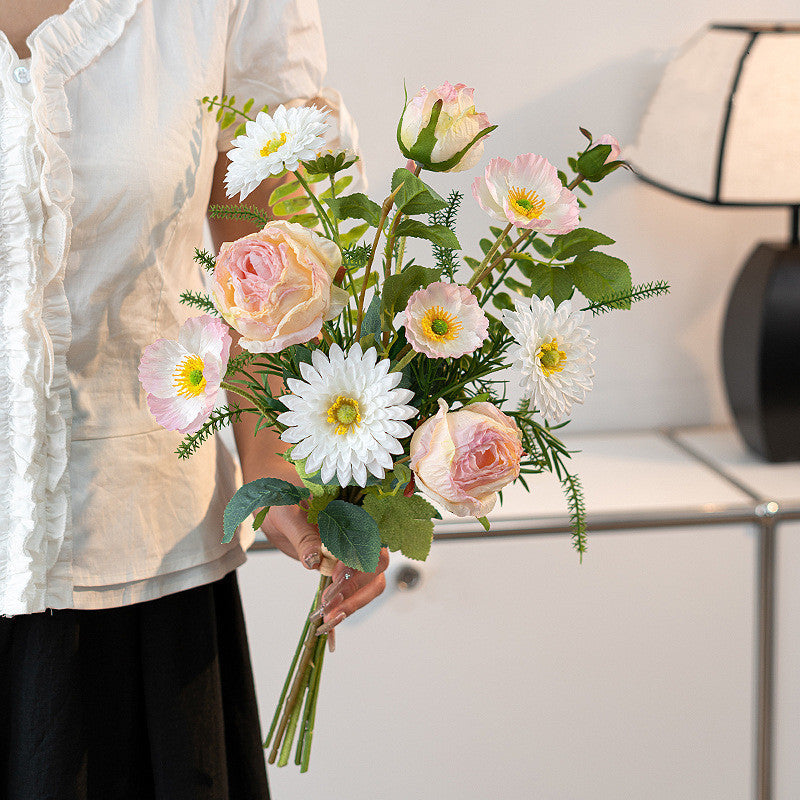 19 Inch Silk Artificial Flower Bouquet, Pre-Arranged, Bulk Wedding and Home Decor Centerpieces