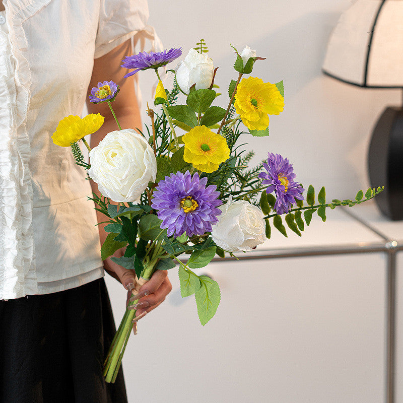 19 Inch Silk Artificial Flower Bouquet, Pre-Arranged, Bulk Wedding and Home Decor Centerpieces