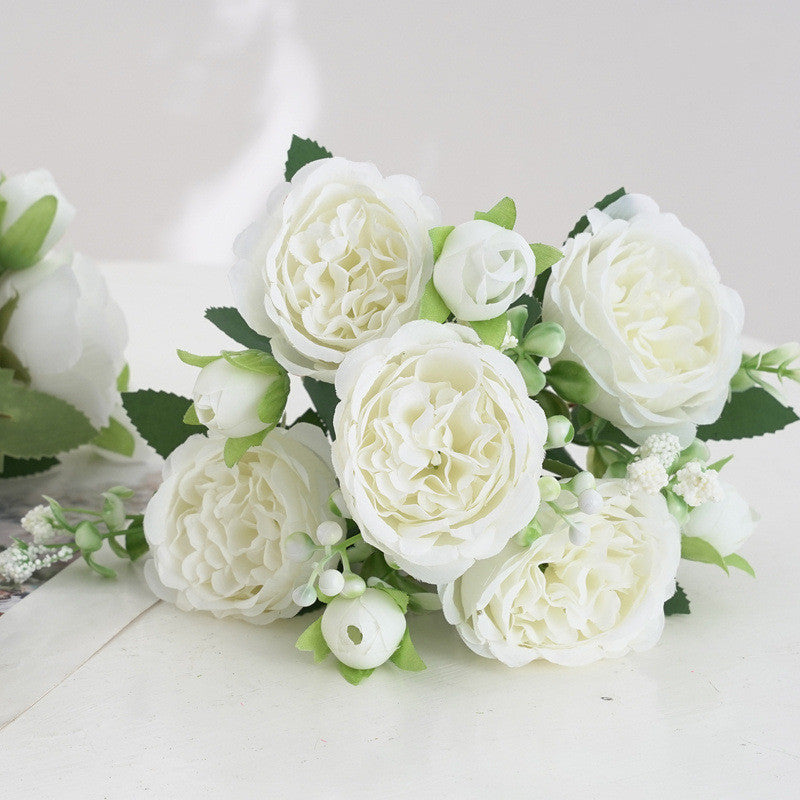 11.8 Inch Small Artificial Spring Peony Bush Bouquet, Bulk Flower Arrangements