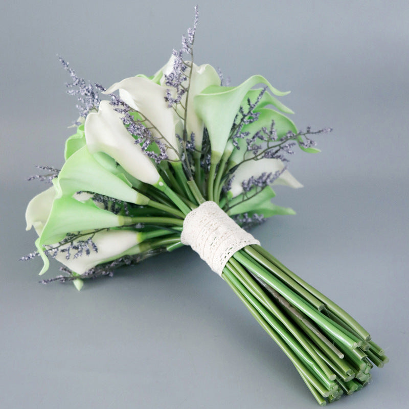 10 Inch Calla Lily Bridal Bouquets 6 Pcs Artificial Wedding Flower Arrangements
