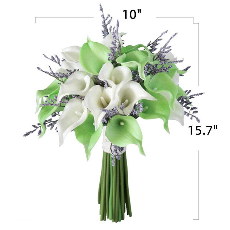 10 Inch Calla Lily Bridal Bouquets 6 Pcs Artificial Wedding Flower Arrangements