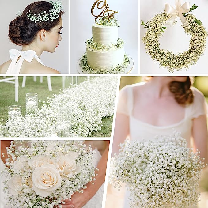 15 Pcs Baby's Breath Gypsophila Bouquet White Artificial Silk Flowers