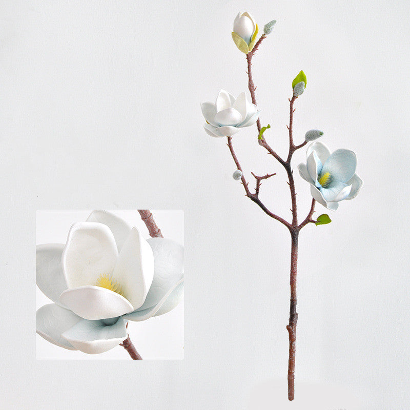 20 Inch Artificial Magnolia Spray Branches 6 Pcs Realistic Silk Magnolia Grandiflora