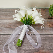 8 Inch White Calla Lily Artificial Flowers 10 Stems Bridal Wedding Bouquet