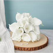 8 Inch White Calla Lily Artificial Flowers 10 Stems Bridal Wedding Bouquet