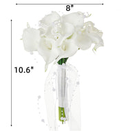 8 Inch White Calla Lily Artificial Flowers 10 Stems Bridal Wedding Bouquet