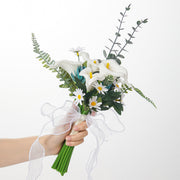 8 Pcs 8.2 Inch White Artificial Calla Lily Wedding Bridesmaid Bouquets