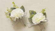 Carnation Corsage and Boutonniere Set, Bulk Wedding Party Flowers, Artificial Silk, Multiple Pieces