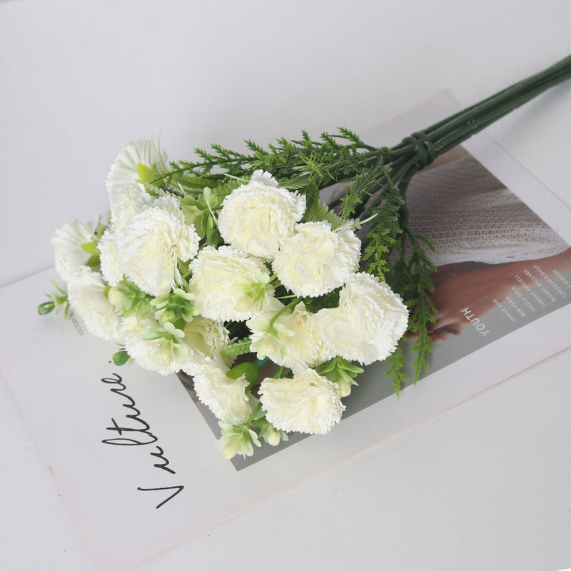 12.6 Inch Artificial Silk Carnation Bouquet Bulk Wholesale