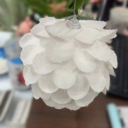 9 Pcs Glitter Christmas Flower Balls Ornaments Artificial Holiday Decorations