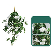 40 Inch Faux Hanging Azalea Bush Flowers UV Resistant Outdoor Artificial Plant