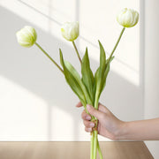 Real Touch Tulips Bouquet, 10 Stems, Soft Latex Artificial Flowers, 12 Inch, Pink