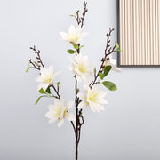 34 Inch Faux Magnolia Branch Spray – Artificial Magnolia Flower Stem, Bulk Spring Floral Arrangement