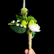 White Mini Rose Boutonnieres 12 Pcs Artificial Flowers for Men Wedding Ceremony Anniversary