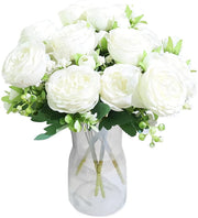 4 Packs 12 Inch Artificial Peony Bush Stems Bulk Silk Flower Bouquet