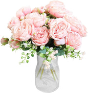 4 Packs 12 Inch Artificial Peony Bush Stems Bulk Silk Flower Bouquet