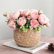4 Packs 12 Inch Artificial Peony Bush Stems Bulk Silk Flower Bouquet