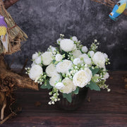 4 Packs 12 Inch Artificial Peony Bush Stems Bulk Silk Flower Bouquet
