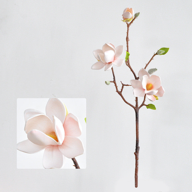 20 Inch Artificial Magnolia Spray Branches 6 Pcs Realistic Silk Magnolia Grandiflora