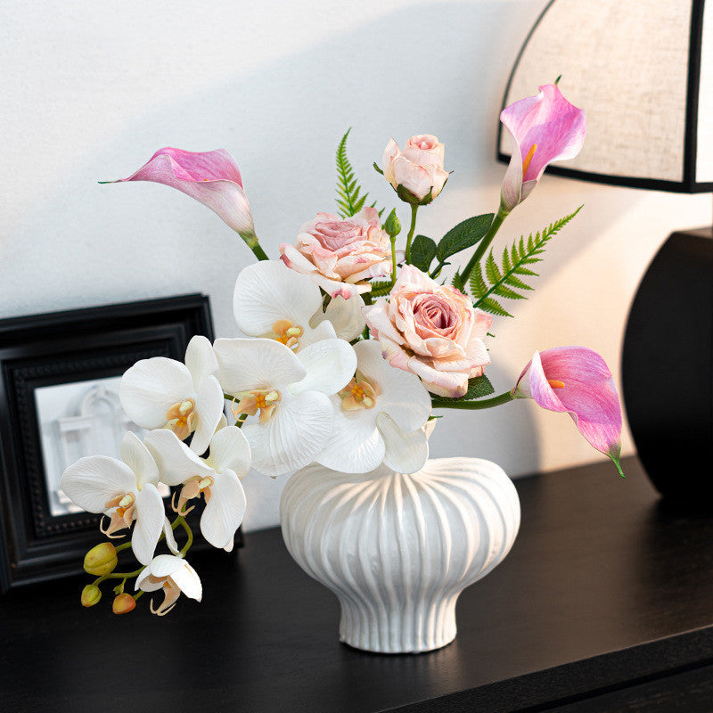 20 Inch Artificial Silk Phalaenopsis Orchid Bouquet, Pre-Arranged Floral Arrangement, Bulk Quantity