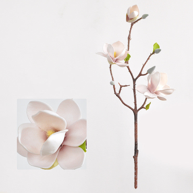 20 Inch Artificial Magnolia Spray Branches 6 Pcs Realistic Silk Magnolia Grandiflora