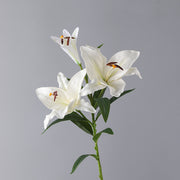 33 Inch Artificial Lilies Spray Stems, 6 Pcs Real Touch Retro Style Silk Flowers