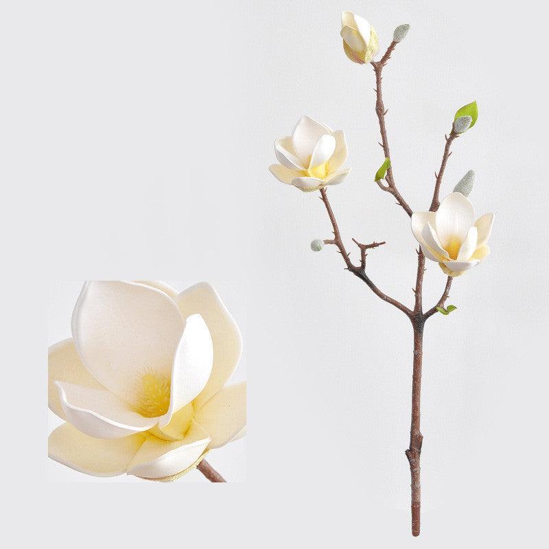 20 Inch Artificial Magnolia Spray Branches 6 Pcs Realistic Silk Magnolia Grandiflora