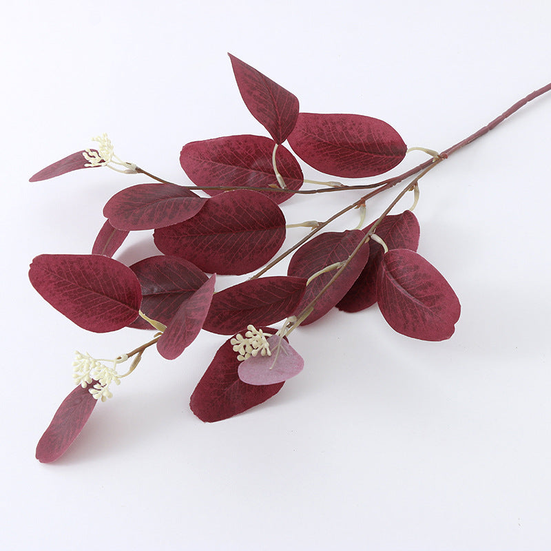 21 Inch Artificial Autumn Leaves Eucalyptus Stems with Seeds, 10 Pcs Fall Floral Arrangement Decor
