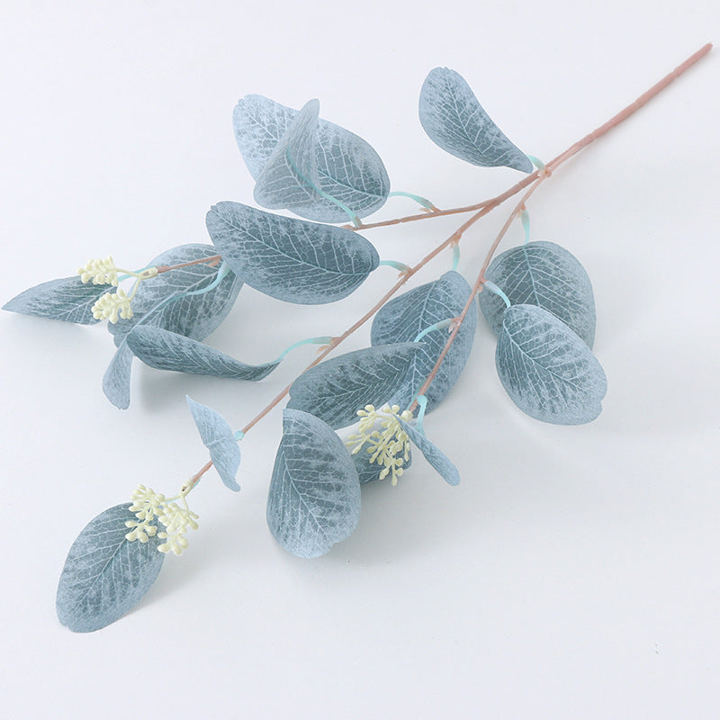 21 Inch Artificial Autumn Leaves Eucalyptus Stems with Seeds, 10 Pcs Fall Floral Arrangement Decor